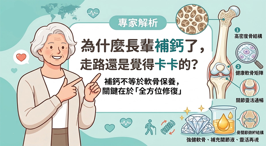 Q：為什麼長輩補鈣了，走路還是覺得卡卡的？