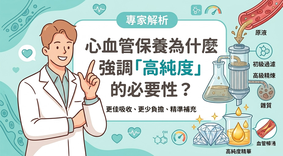 Q：心血管保養為什麼強調「高純度」的必要性？