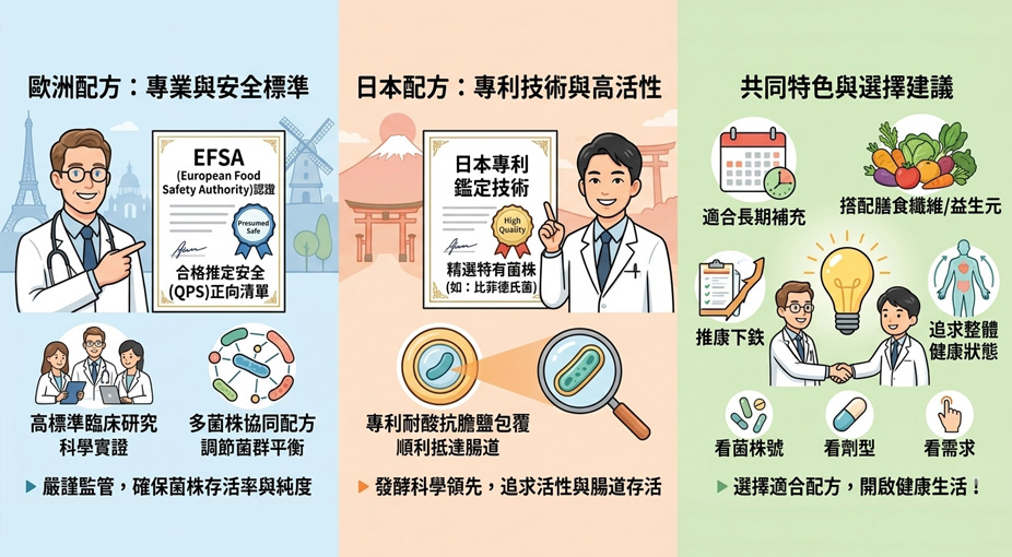 Q：市面上益生菌這麼多，為什麼歐洲與日本的配方特別受推崇？